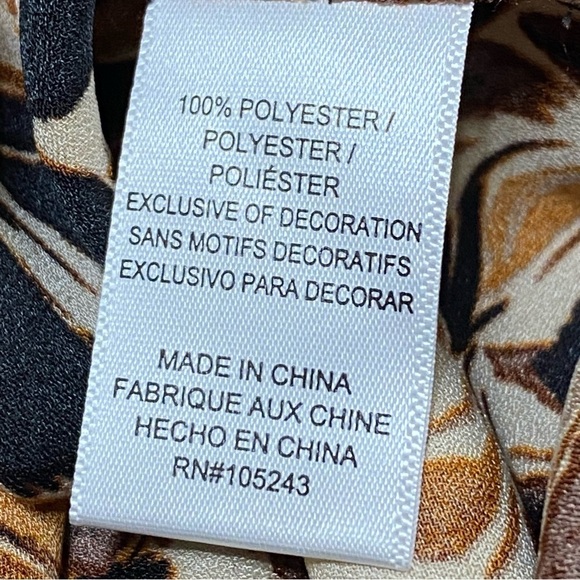 Bobeau Animal Print Keyhole Blouse Sleeveless Boho Lace Detail Top XS - Picture 7 of 9